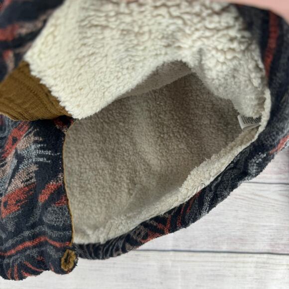 Jachs New York Southwest Aztec Sherpa Lined Shacket Jacket Mens M Black Blue - Picture 5 of 14